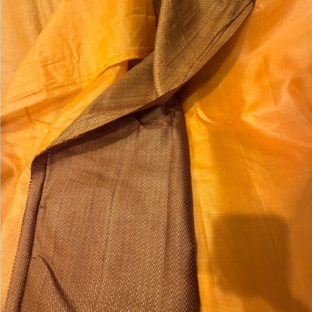 Orange and Brown silk saree